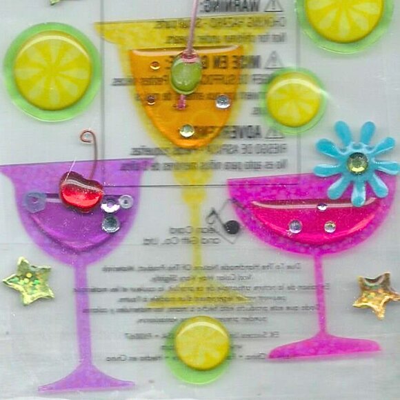 Martini Stickers Jolee's Boutique Dimensional Drinks Sticker Pack EK SUCCESS - Picture 2 of 2
